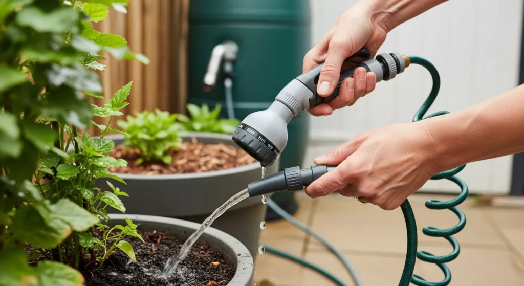 Imagen destacada editorial sobre Cómo regar mejor las plantas y el jardín en verano sin desperdiciar agua, sin texto visible